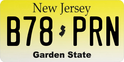 NJ license plate B78PRN
