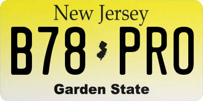 NJ license plate B78PRO