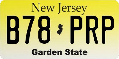 NJ license plate B78PRP