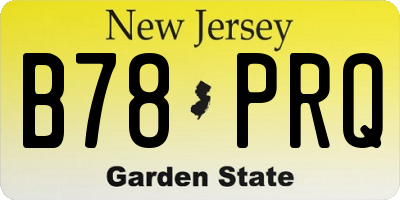 NJ license plate B78PRQ