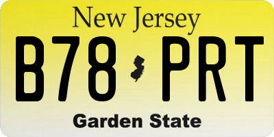 NJ license plate B78PRT