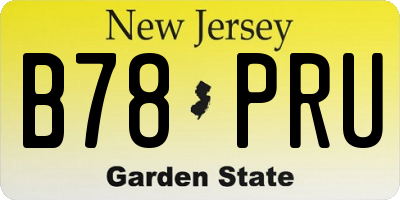 NJ license plate B78PRU