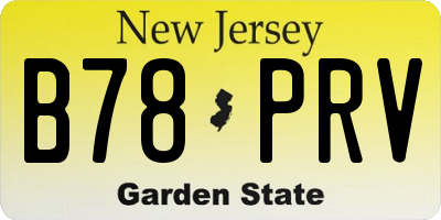 NJ license plate B78PRV