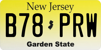 NJ license plate B78PRW