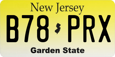 NJ license plate B78PRX
