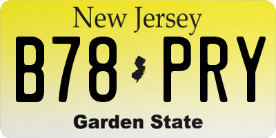 NJ license plate B78PRY