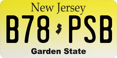 NJ license plate B78PSB