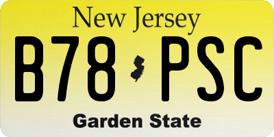 NJ license plate B78PSC