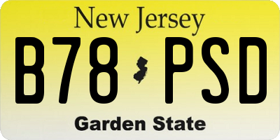 NJ license plate B78PSD