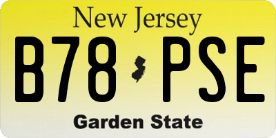 NJ license plate B78PSE