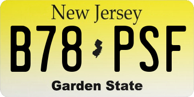 NJ license plate B78PSF