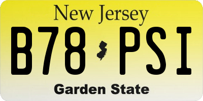 NJ license plate B78PSI