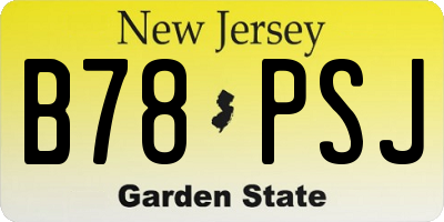 NJ license plate B78PSJ