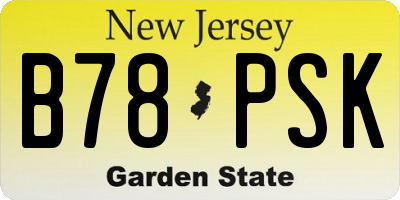 NJ license plate B78PSK
