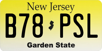 NJ license plate B78PSL