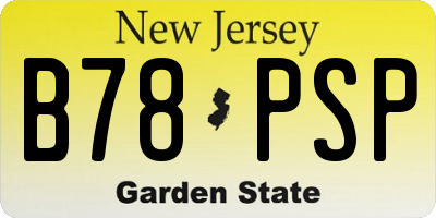 NJ license plate B78PSP