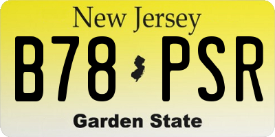NJ license plate B78PSR