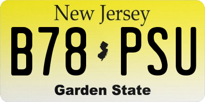 NJ license plate B78PSU
