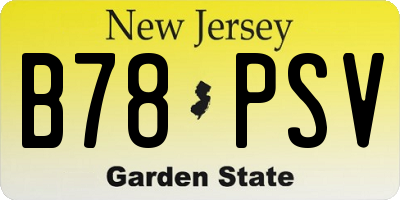 NJ license plate B78PSV