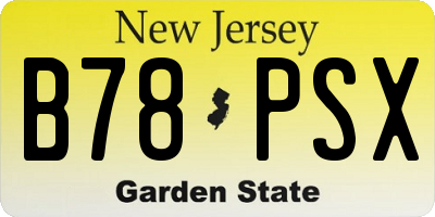 NJ license plate B78PSX