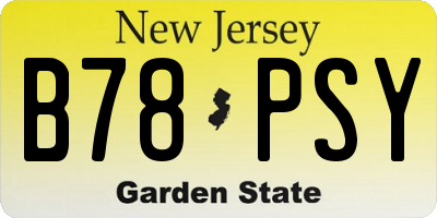 NJ license plate B78PSY