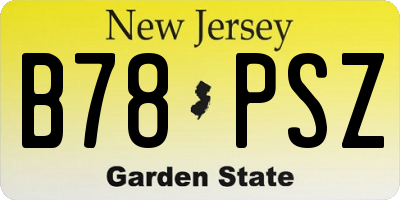 NJ license plate B78PSZ