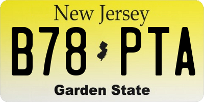 NJ license plate B78PTA