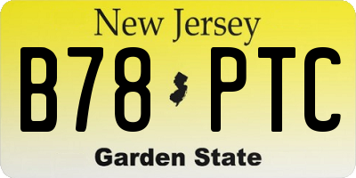 NJ license plate B78PTC