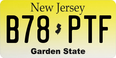 NJ license plate B78PTF