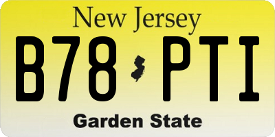 NJ license plate B78PTI