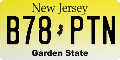 NJ license plate B78PTN