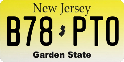 NJ license plate B78PTO