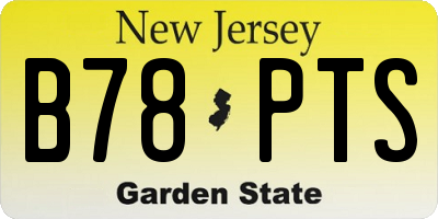 NJ license plate B78PTS