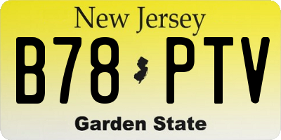 NJ license plate B78PTV