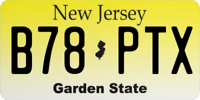 NJ license plate B78PTX