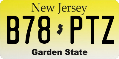 NJ license plate B78PTZ