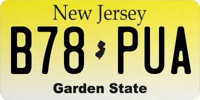 NJ license plate B78PUA