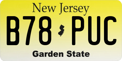 NJ license plate B78PUC
