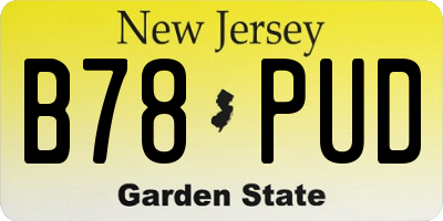 NJ license plate B78PUD
