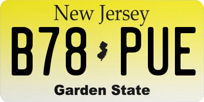NJ license plate B78PUE