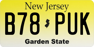 NJ license plate B78PUK