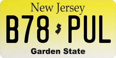 NJ license plate B78PUL