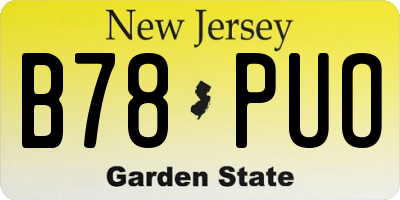 NJ license plate B78PUO