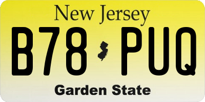 NJ license plate B78PUQ