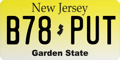 NJ license plate B78PUT