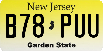 NJ license plate B78PUU