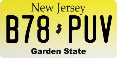 NJ license plate B78PUV
