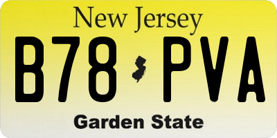 NJ license plate B78PVA