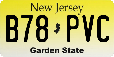 NJ license plate B78PVC
