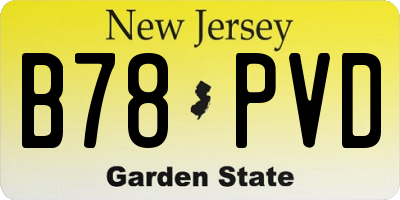 NJ license plate B78PVD